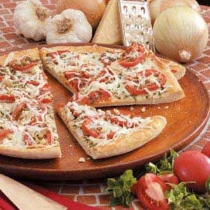 Tomato onion phyllo pizza