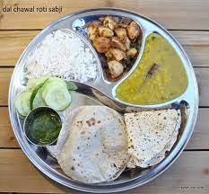 Chapati + bhaji + Dal + Rice