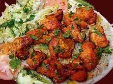 Chicken Lavari Boti (Chicken cooked with ginger and garlic paste and served with minsed veg)