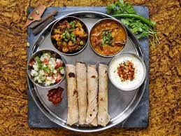 Chapati + Rice + Chicken masala & curry + sweet + salad