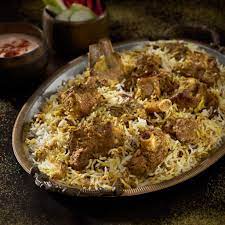 Mutton biryani (exotic preparation of rice with tender piece of mutton and egg)