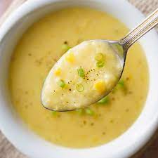 Sweet Corn Soup (Veg stock with sweet corn)